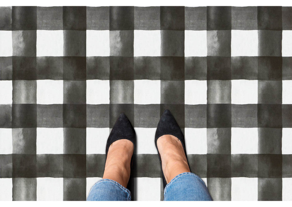 PowerSellerUSA Self-Stick Vinyl Modern Geometric 20-Pcs 1.5mm Thick Tiles 12"