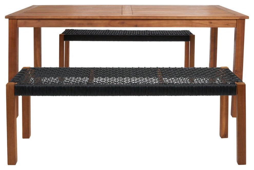 Safavieh Aquina Dining Set, Natural/Black