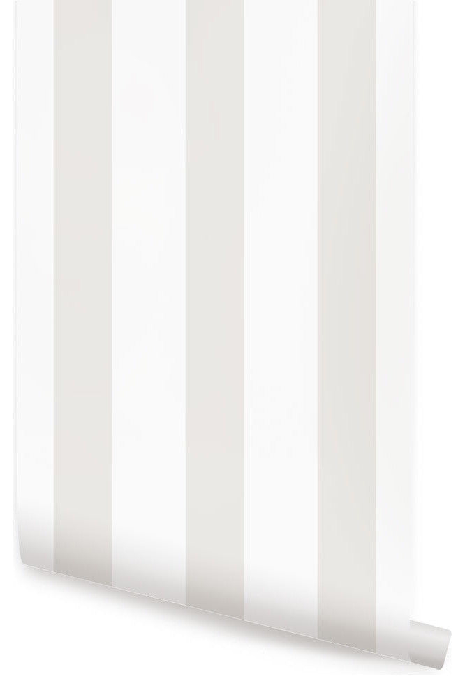Vertical Stripe Peel and Stick Vinyl Wallpaper, Beige, 24"w X 108"h