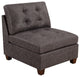 Living Room Armless Chair, Dark Brown