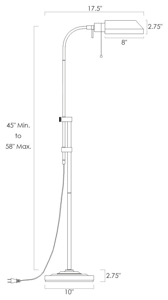 Kira Home Prescott 58" Adjustable Standing Pharmacy Floor Lamp, Includes 6W LED,