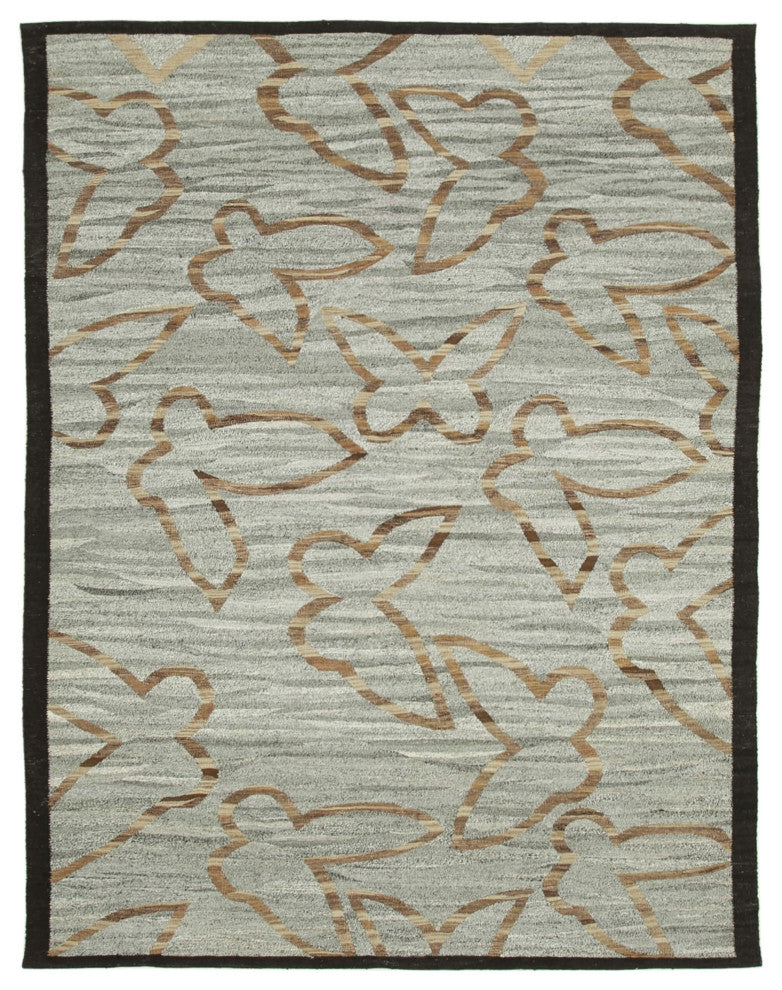 Rug N Carpet - Handmade Turkish 7' 9'' x 10' 1'' Modern Design Wool Kilim Rug