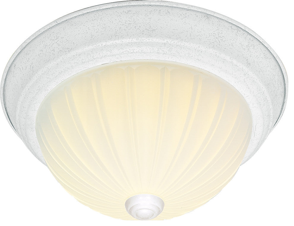 2 Light 13" Flush Mount Frosted Melon Glass