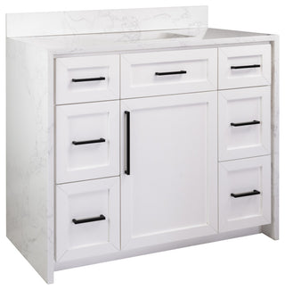 Palisade 42" Bathroom Vanity, White, Engineered Marble