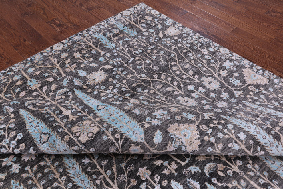 9' 0" X 12' 4" Persian Ziegler Wool and Silk Hand Knotted Rug Q11806