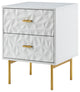 Nightstand With 2-Drawer 25.2'' Tall, White