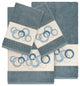 Linum Home Textiles Annabelle Embellished, Teal, Embellished Towel, 4-Piece Set