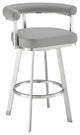 Magnolia Swivel Counter or Bar Stool in Faux Leather and Metal