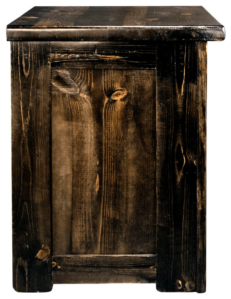 Big Sky Collection Rugged Sawn One Drawer Nightstand, Jacobean Stain, 25"H