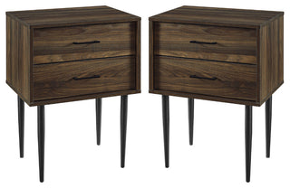 2 Piece 20" Two-Drawer Nightstand - Dark Walnut