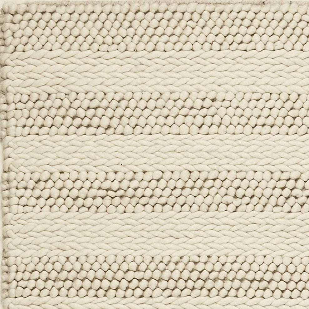 HomeRoots 9' x 13' Wool White Area Rug