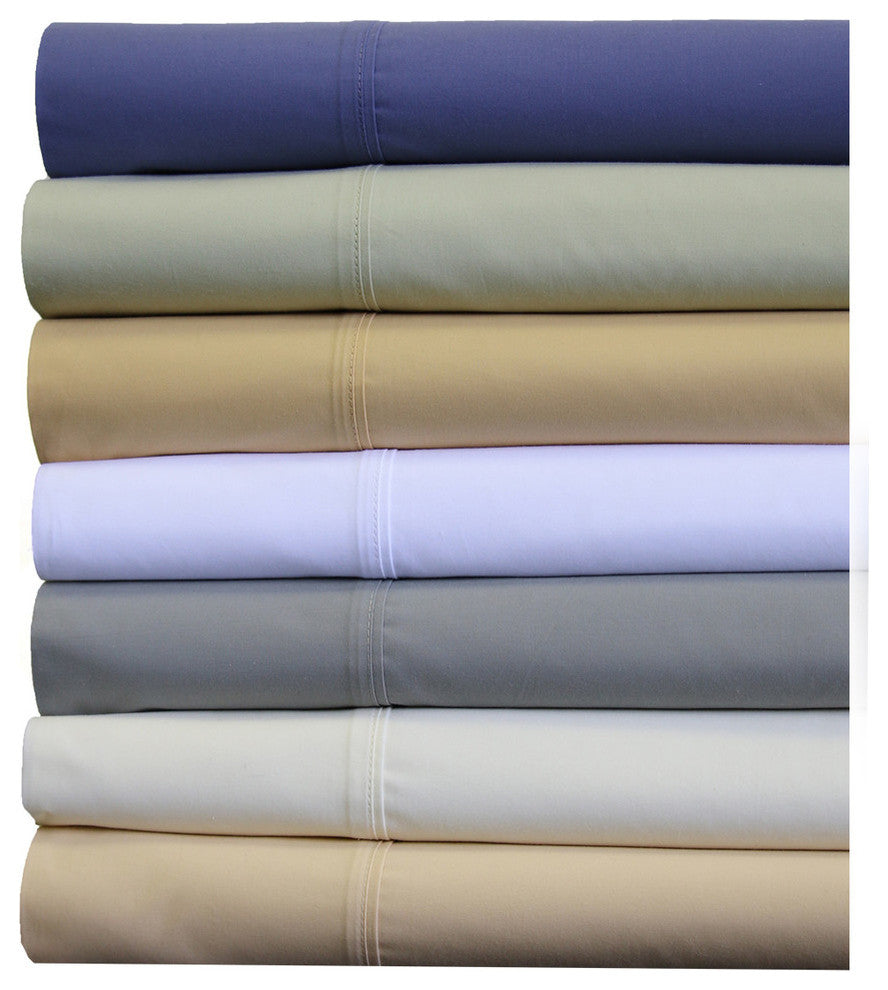 Percale 100% Cotton Deep Pocket 22" Sheet Set, White, Queen
