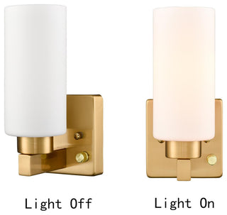Modern Brass Wall Sconce With Plug, Cord