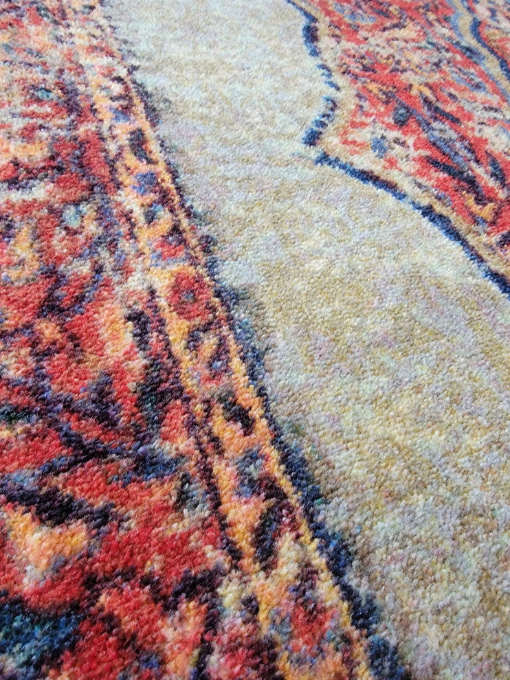 Jules + Cole Camilla Premium Area Rug | Traditional/Persian/Boho, Red, Indoor, Fall Harvest, 4'x5' Rectangle