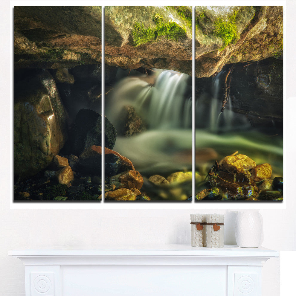 "Wasatch National Forest Waterfall" Metal Wall Art, 3 Panels, 36"x28"