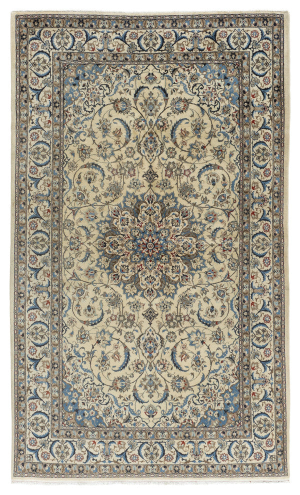 Vintage Persian Nain Area Rug, 5'3x8'11
