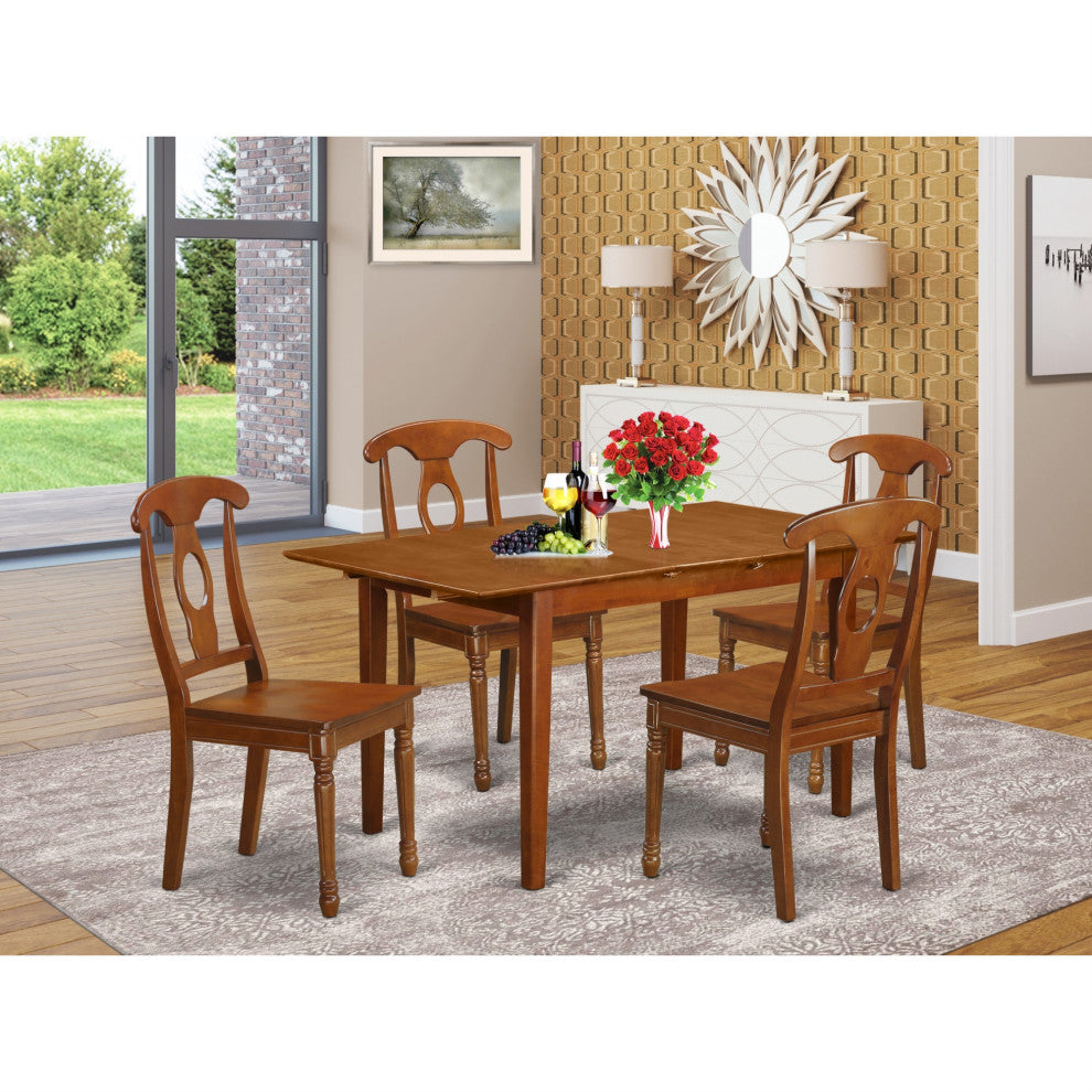 Psna5-Sbr-W 5-Piece Small Kitchen Table Set Table And 4 Kitchen Dining Chairs
