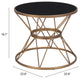Sofa Side Table, Square, Steel Metal, Glass, Black, Gold, Lounge Hospitality