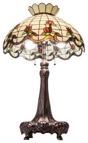 Meyda Lighting 230473 33" High Roseborder Table Lamp