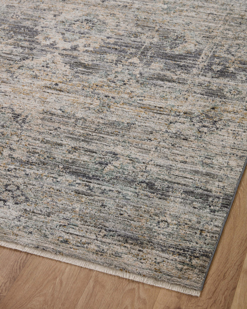 Jean Stoffer x Loloi Katherine Graphite / Jade 2'-7" x 10'-0" Runner Rug