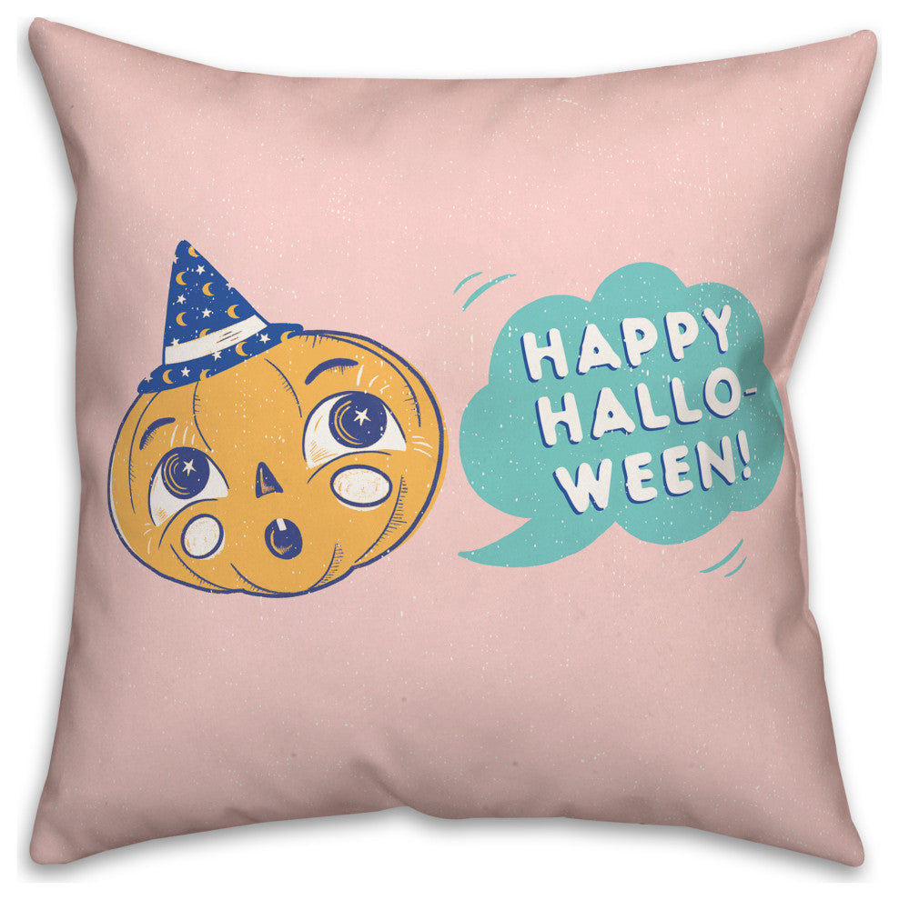 Retro Halloween Pumpkin 20x20 Throw Pillow
