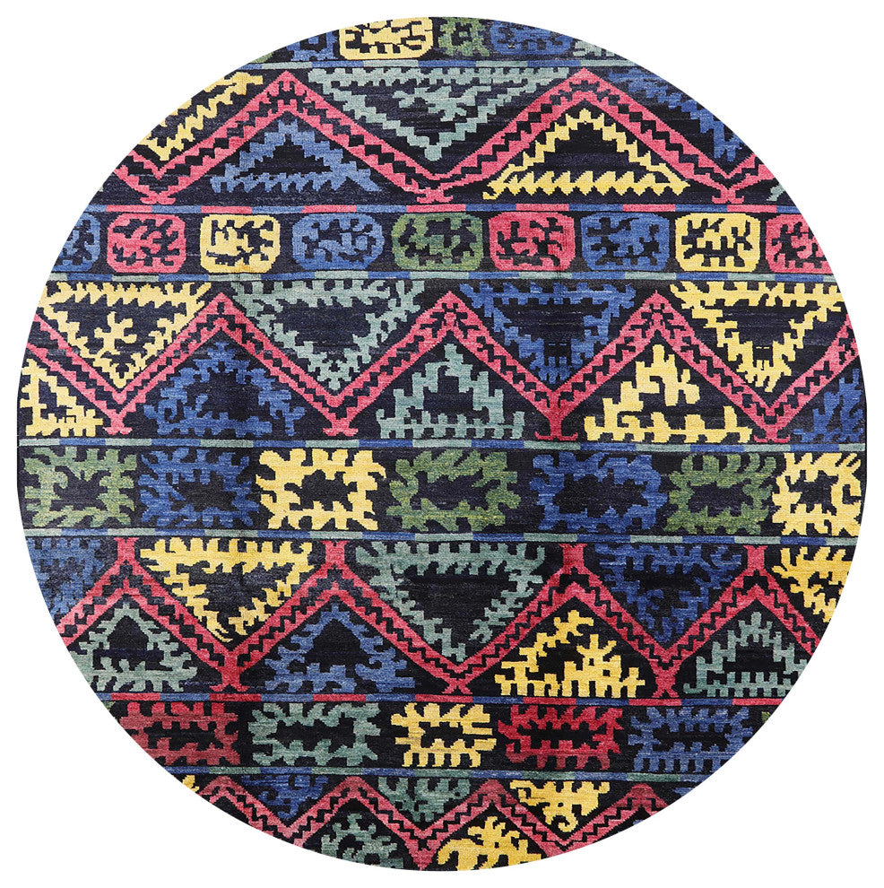 Ahgly Company Indoor Round Mid-Century Modern Area Rugs, 8' Round