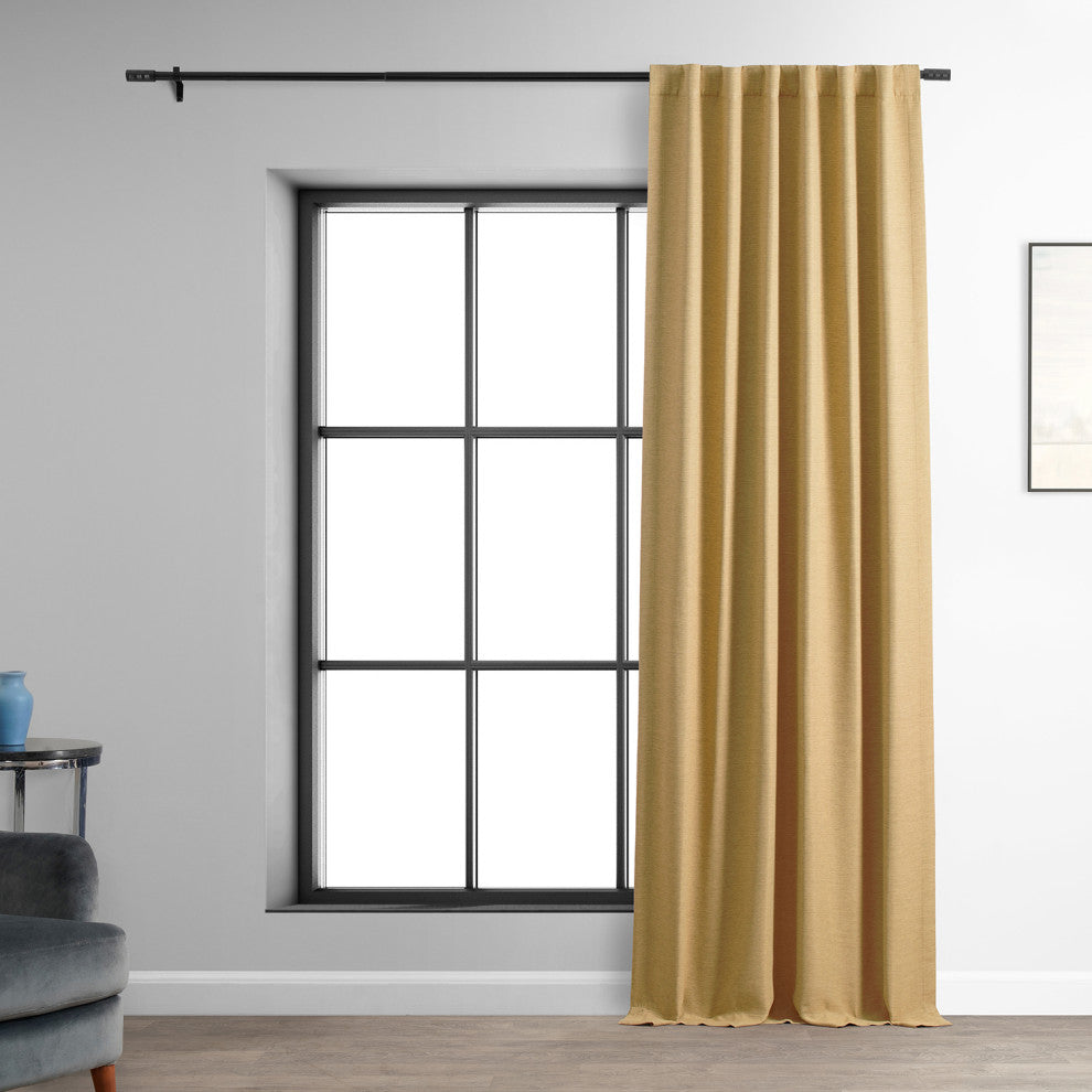 Bellino Blackout Room Darkening Curtain Single Panel, Trinket Gold, 50"x96"