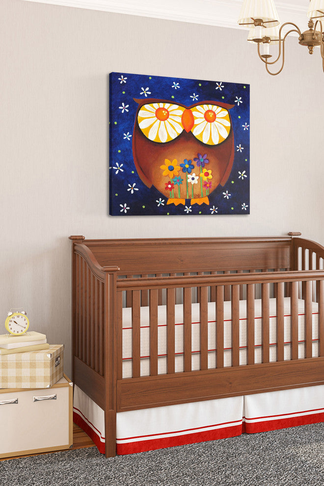 Marmont Hill, "Daisy Eyed Owl" by Nicola Joyner Painting Wrapped Canvas, 48x48