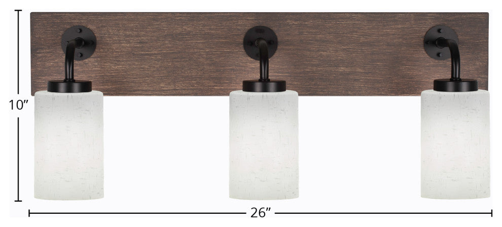 Oxbridge, Bath Bar, Matte Black & Painted Distressed Metal, 4" White Muslin