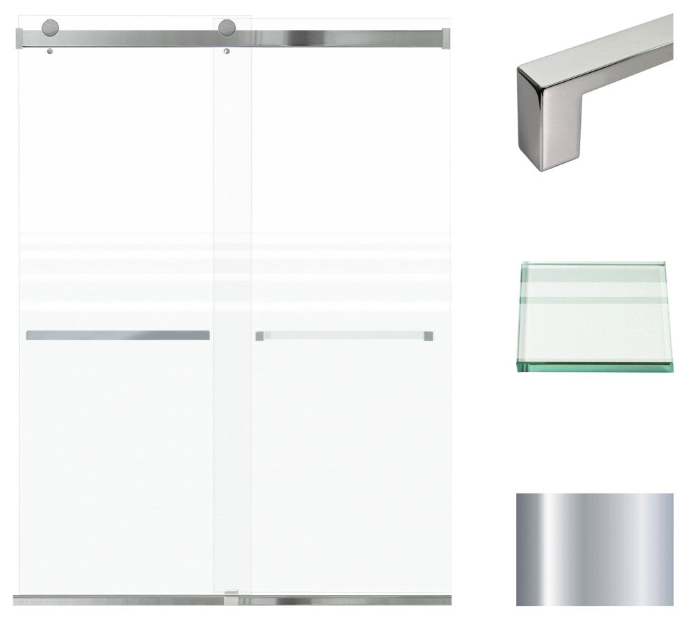 Transolid Brianna 60" W x 80" H Frameless Sliding Shower Door in Polished Chrome