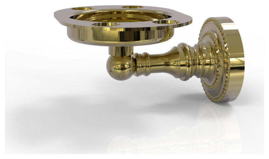 Dottingham Tumbler and Toothbrush Holder, Unlacquered Brass