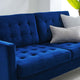 Tufted Sofa, Velvet, Blue Navy, Modern, Living Lounge Hotel Lobby Hospitality