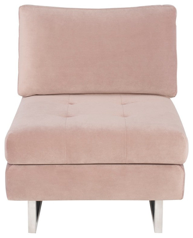 Janis Blush Fabric Armless Sofa Seat, HGSC597