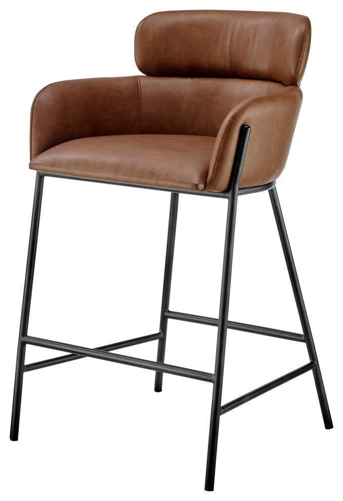 Finley Counter Stool, Vintage Cognac, Pu