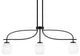 Cavella 3 Light Island Light, Matte Black Finish, 5" White Linen Glass