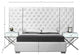 Grande Velvet Bed, White, Queen