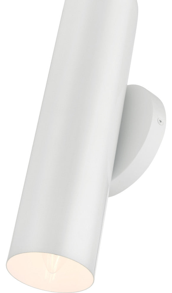 Shiny White Mid Century Modern, Urban, Scandinavian Single Sconce