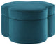 Rustic Manor Jalayah Ottoman, Upholstered, Velvet, Teal