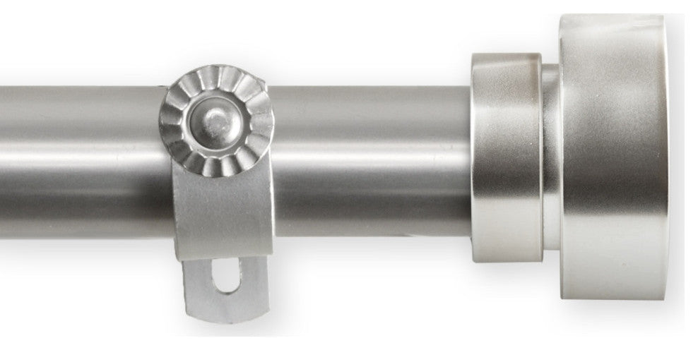 Brett Curtain Rod 1" 120-170", Satin Nickel