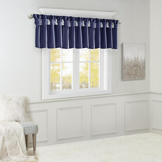100% Polyester Lightweight Faux Silk Valance With Beads, MP41-6320