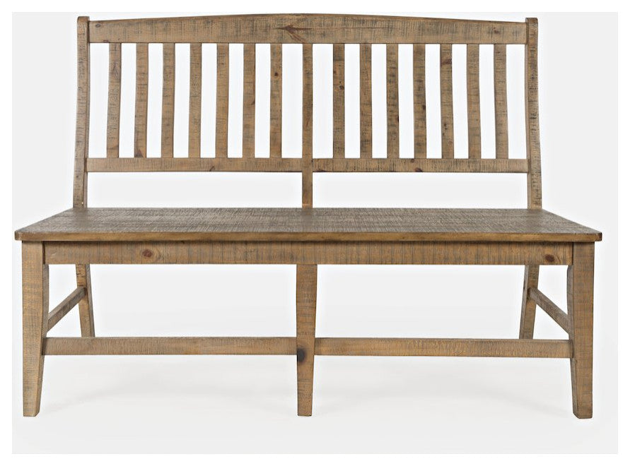 Carlyle Crossing Modern Rustic Solid Wood Slatback Dining Bench