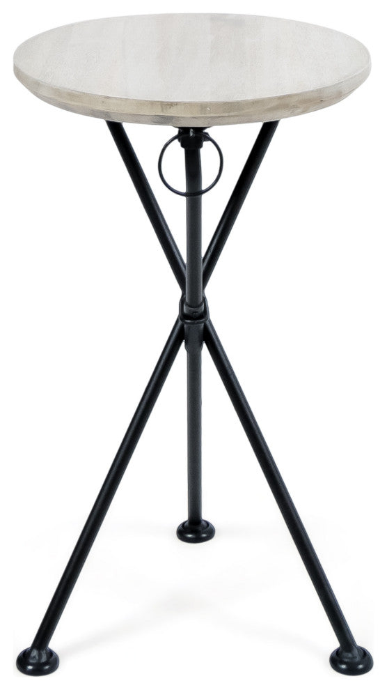 GDF Studio Nasir Outdoor Foldable Side Table, Light Gray, Set of 2