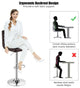 Costway Set of 2 Adjustable Bar Stools PU Leather Swivel Counter Pub Chair