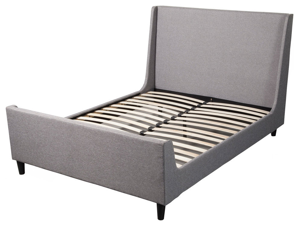 Amber Full Size Upholstered Bed, Grey Linen