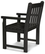 Polywood Traditional Garden Arm Chair, Black