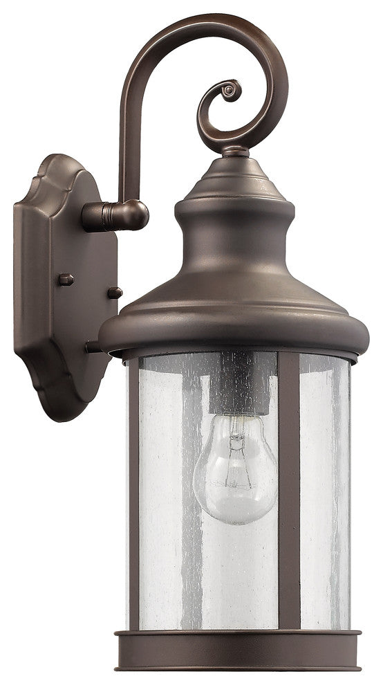 Galahad 1-Light Rubbed Bronze Outdoor Wall Sconce 16" High