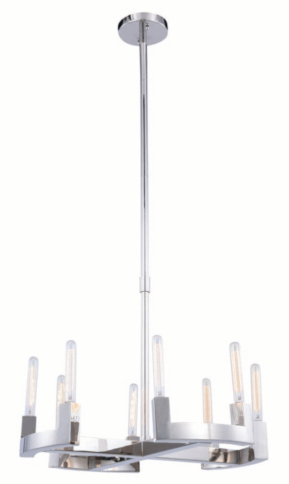 Elegant 1525D26PN Corsica 8 Light Polished Nickel Chandelier