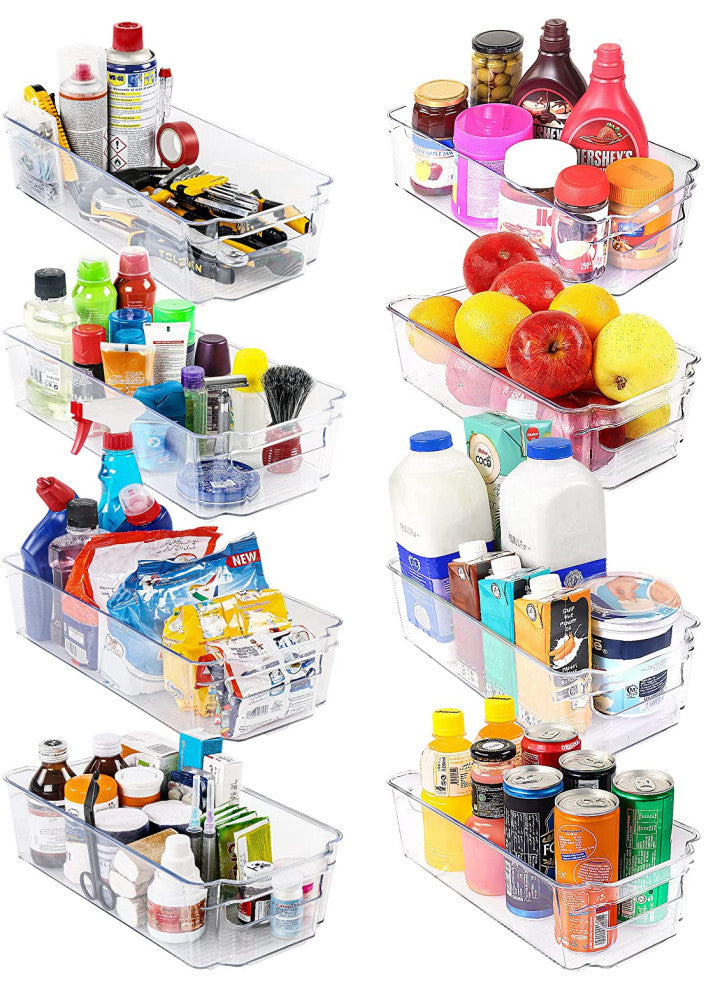 Set of 8 Pantry Organizers Clear Plastic Pantry Storage Racks