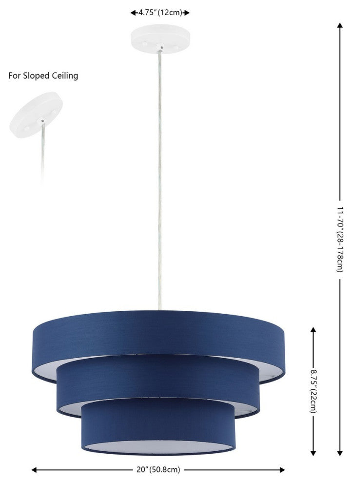 Safavieh Cleia 20" Pendant, Navy/White