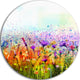 Abstract Cosmos Of Colorful Flowers, Flower Disc Metal Wall Art, 11"